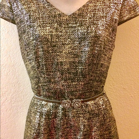 Stunning Betsey Johnson Metallic Gold Silk Dress - Picture 4 of 6